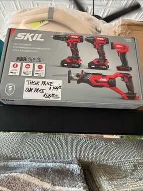 PWRCore 20 4-Tool Combo Kit in Red and Black